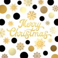 Christmas lettering with glitter gold confetti. Royalty Free Stock Photo
