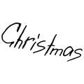 Christmas text. Christmas lettering theme. Vector illustration of handwriting, calligraphy, the word Christmas in English