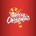 Christmas lettering on yellow candy. logotype for posters, postcards, gifts and much more