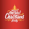 Christmas lettering on yellow Christmas tree. Christmas lettering for posters, postcards, gifts and much more