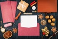 Christmas letters, top view Royalty Free Stock Photo