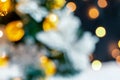 Christmas light background. Holiday glowing backdrop. Defocused background with blurred bokeh Royalty Free Stock Photo