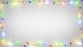 Christmas light bulbs frame Royalty Free Stock Photo