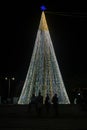 Christmas light decoration of the city center of Praia