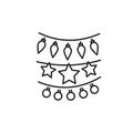 Christmas light linear icon. Lights often used for decoration in celebration of christmas. Thin line customizable illustration