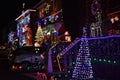 Christmas light in the night in New York, Usa