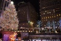 Christmas light in the night in New York, Usa