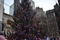 Christmas light in the night in New York, Usa