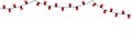 Christmas light set. Red color string fairy lights. Lightbulb glowing garland line. Cartoon holiday festive xmas decoration banner