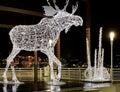 Christmas light showcase of Reindeer in downtown vancouver for holiday season