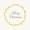 Christmas light vector background with bright realistic modern wreath garlands. Christmas smooth and soft glowing lights Royalty Free Stock Photo