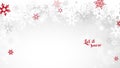 Christmas light vector background illustration with snowflakes and red Let it snow text Royalty Free Stock Photo