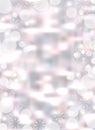 Christmas light vertical background. Holiday glowing backdrop blurred bokeh. Vector