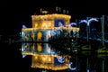 Christmas lighting on the Casina Vanvitelliana. The house is located on the Fusaro lake in Naples, Italy