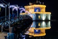 Christmas lighting on the Casina Vanvitelliana. The house is located on the Fusaro lake in Naples, Italy