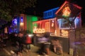 Houses with Christmas lights, Franklin Road, Auckland, New Zealand
