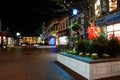 Christmas lights adorn the shopping district Royalty Free Stock Photo