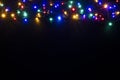 Christmas lights background with free text space. Royalty Free Stock Photo