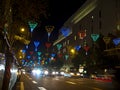 Christmas lights in Barcelona street Royalty Free Stock Photo