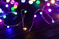 Christmas lights with blurred background. Tree light blur Royalty Free Stock Photo