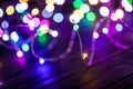Christmas lights with blurred background. Tree light blur Royalty Free Stock Photo