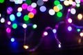 Christmas lights with blurred background. Tree light blur Royalty Free Stock Photo