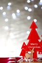 Christmas decoration on lights bokeh background Royalty Free Stock Photo