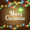 Christmas lights border frame Royalty Free Stock Photo