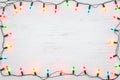 Christmas lights bulb frame decoration