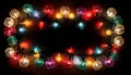 Christmas lights bulb frame decoration. isolated for design Royalty Free Stock Photo