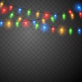 Christmas lights. Colorful Xmas garland.