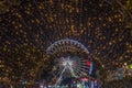 Christmas Lights Decorations Illuminated Ferriswheel Cityscape Nice France Royalty Free Stock Photo