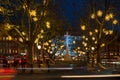 Christmas Lights decorations on Sloane Square, London UK