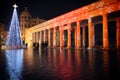 Christmas lights decorations in the street of Foggia Royalty Free Stock Photo