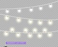 Christmas lights. Vector Xmas glowing lights. Garlands to decorate shop posters, banners, holiday cards for the New year.