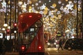 Christmas Lights Display on Oxford Street in London Royalty Free Stock Photo