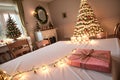 Christmas lights on fantasy home winter and