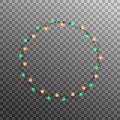 Christmas lights garland. Realistic multicolored string lights for New Year and Xmas season. Glowing isolated shiny Royalty Free Stock Photo