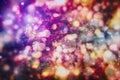 Christmas lights. Gold Holiday New year Abstract Glitter Defocused Background With Blinking Stars and sparks Royalty Free Stock Photo