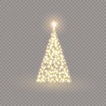 Christmas lights isolated design elements. Garlands decoration on the Christmas tree. Royalty Free Stock Photo