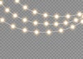 Christmas lights isolated realistic design elements. Royalty Free Stock Photo