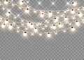 Christmas lights isolated realistic design elements. Royalty Free Stock Photo