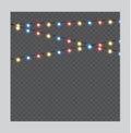 Christmas lights isolated realistic design elements. Royalty Free Stock Photo