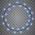 Christmas lights isolated realistic design elements. Christmas snow for the new year. Royalty Free Stock Photo