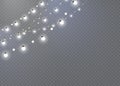 Christmas lights isolated on a transparent background. Christmas glowing garland.decoration for the new year and Christmas.light e
