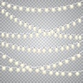 Christmas lights isolated on transparent background.