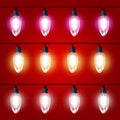 Christmas Lights - luminous garland with light bulbs