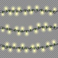 Christmas lights luminous garland realistic design elem