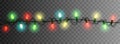 Christmas lights luminous garland realistic design elem