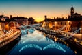 Christmas lights at Navigli Milano Italy winter xmas time